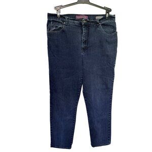 Gloria Vanderbilt Denim Jeans Dark Blue Wash Amanda Womans 14